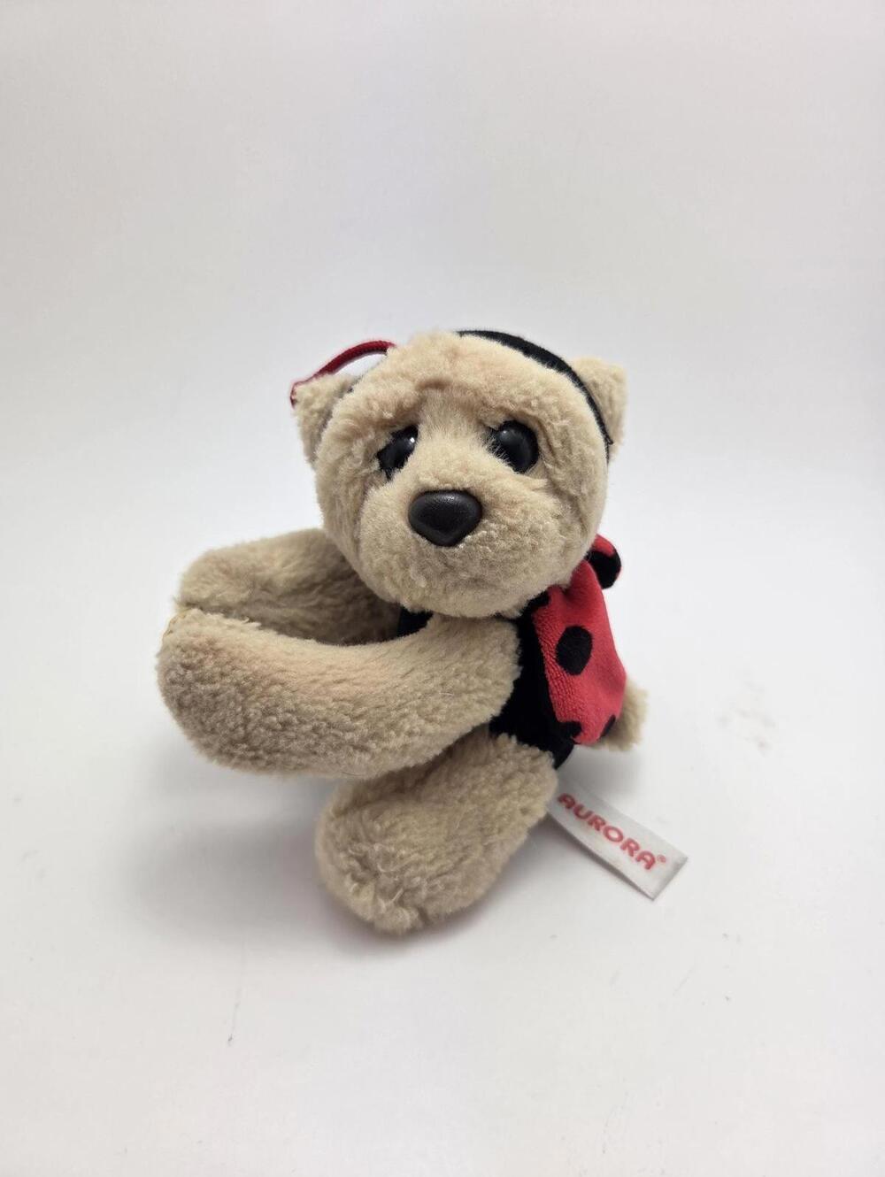 Aurora Ladybug Hugging Bear Plush, Stuffed Animal Collectible (4 inch)